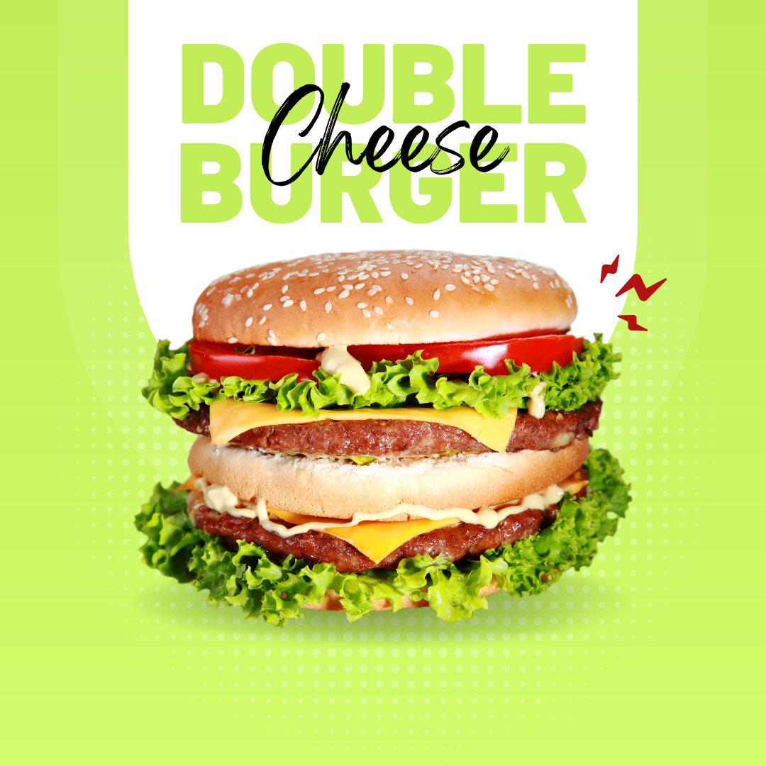 Yellow Minimalist Double Cheese Burger Instagram Post